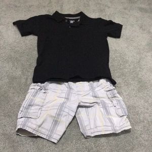 Matching polo shirt and cargo shorts set